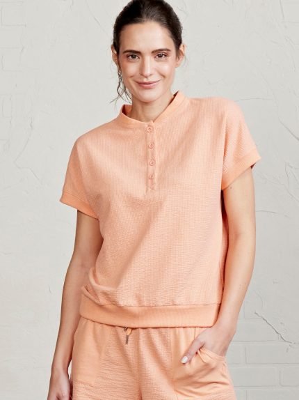 Villa Knit Seersucker Short Sleeve Henley